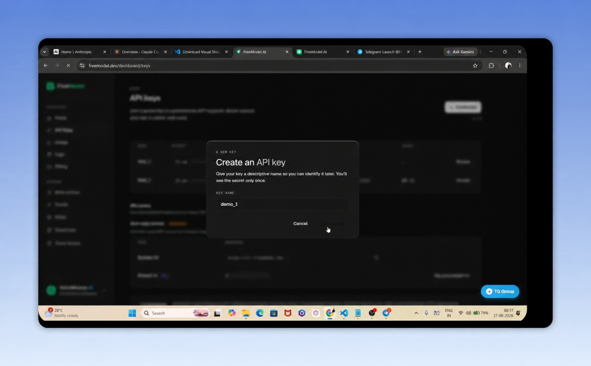 API Key Creation Dashboard